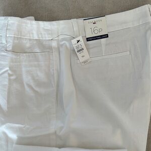 Talbots Classic White Chino Pants Size 16P NWT